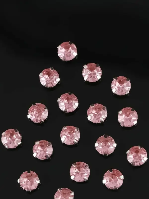 Стразы пришивные «Шатон», круглые, в цапах, d=10 мм, 20 шт., розовые Стразы пришивные «Шатон», круглые, в цапах, d=10 мм, 20 шт., розовые