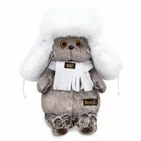 Мягкая игрушка &laquo;Кот Басик в белой меховой шапке&raquo;, 22 см