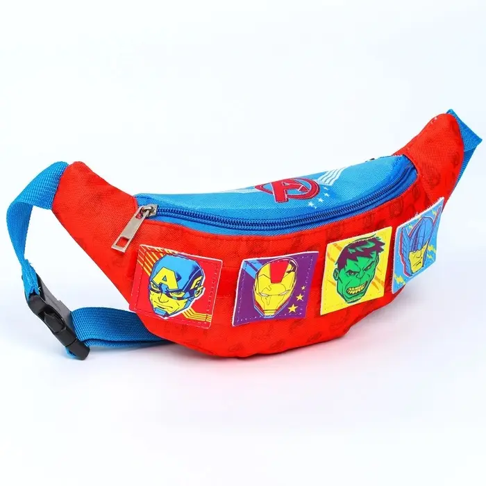 Сумка поясная детская для мальчика, 25&times;6&times;13 см, Мстители
