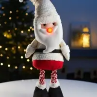 Светодиодная фигура &laquo;Дед Мороз&raquo; 55-84 см, текстиль, телескопические ножки, 1 LED, от батареек LR1130&times;3, свечение тёплое белое