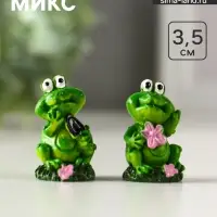 Фигурка полистоун &laquo;Лягушонок на полянке&raquo;, 2&times;1.8&times;3.5 см, МИКС