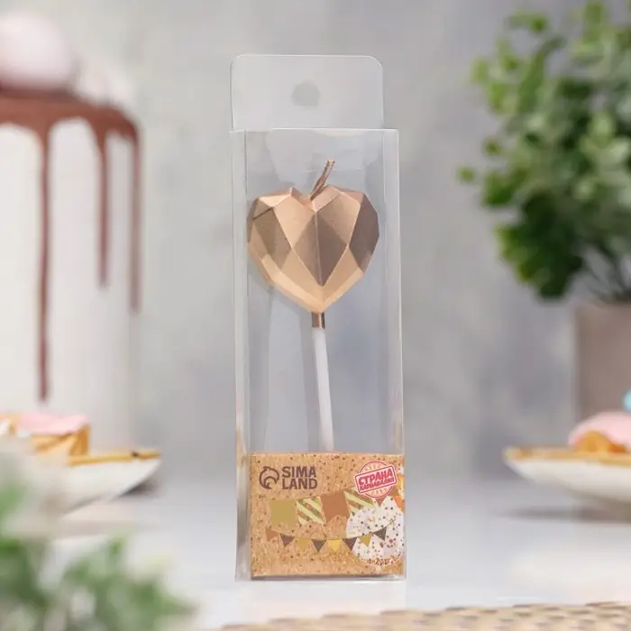 Свеча для торта «Сердце», шампань Свеча для торта «Сердце», шампань