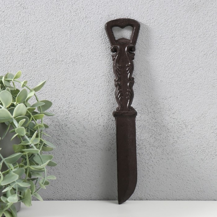 Сувенир чугун открывашка  Сувенир чугун открывашка "Нож" 24х4,5х0,5 см