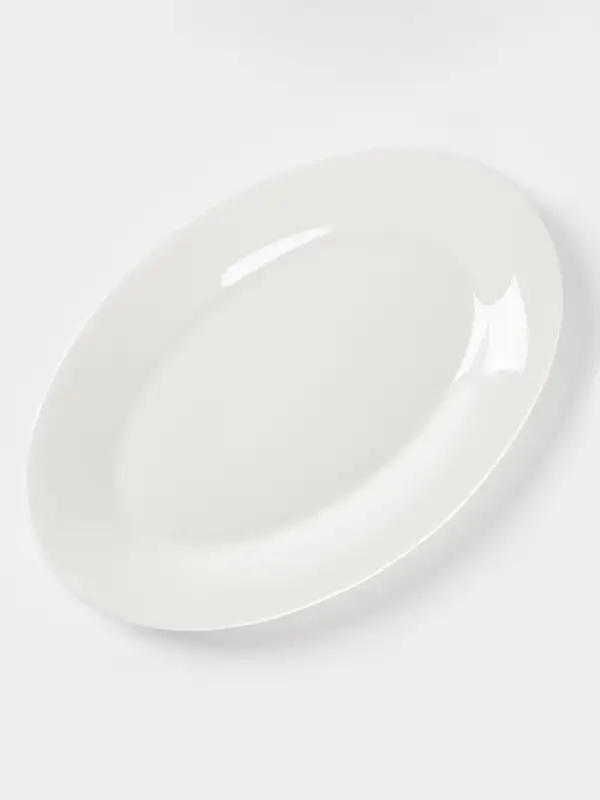 Блюдо сервировочное Доляна White Label, 32.8&times;20&times;2.5 см, фарфор, овальное, белое