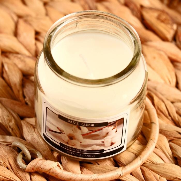 Свеча в банке Свеча в банке "Цветок хлопок" 82 гр 6х9х9 см