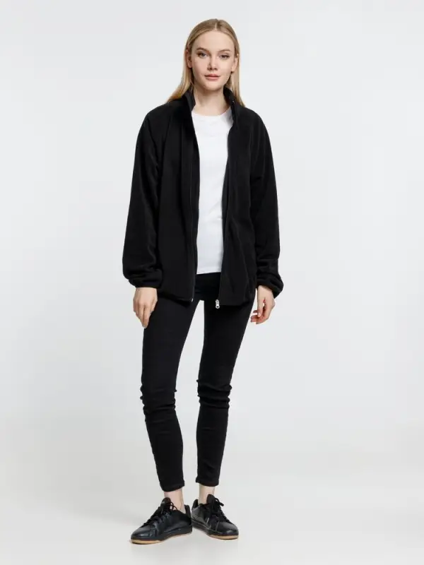 Куртка флисовая унисекс Fliska, черная, размер XS/S Куртка флисовая унисекс Fliska, черная, размер XS/S