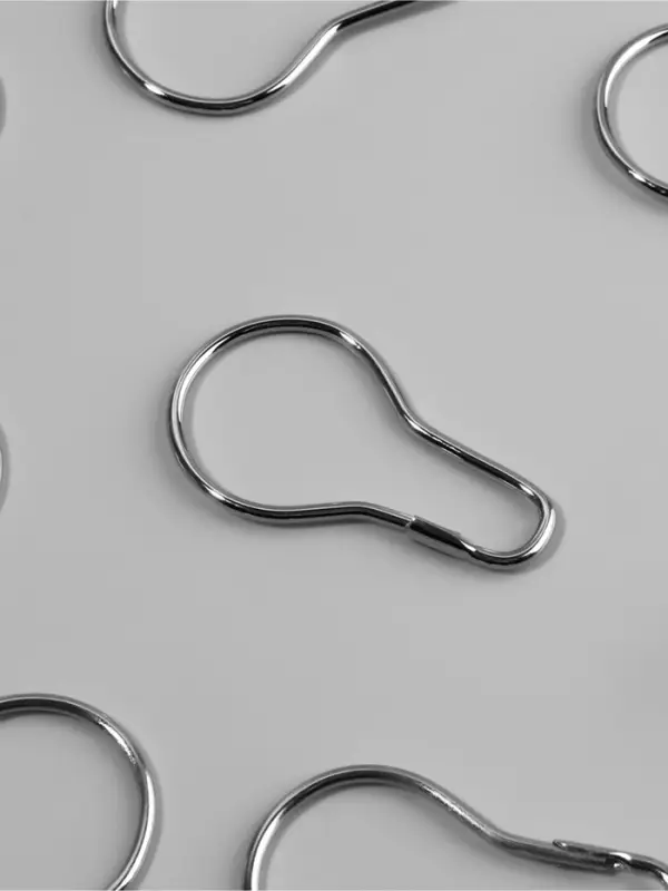 Крючок для штор, 4.8&times;2.8&times;0.2 см, 20 шт., цвет серебряный