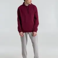 Толстовка с капюшоном унисекс Hoodie, бордовая, размер XS