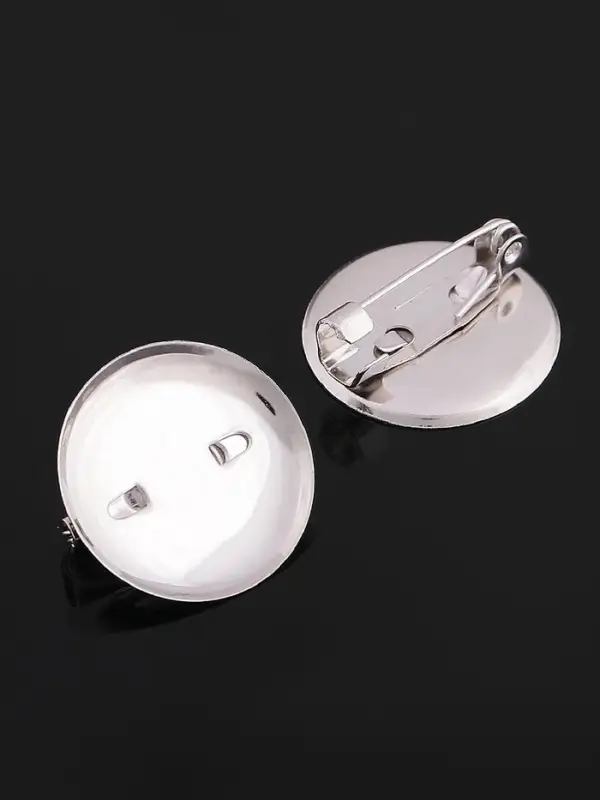 Основа для броши с круглым основанием СМ-367, (набор 5 шт.) 16 мм, цвет серебро