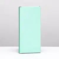 Подарочная коробка под плитку шоколада, с окном, зеленая (мятная), 17×8×1.4 см