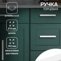 Ручка профильная мебельная торцевая CAPPIO RP101WH, м/о 192 мм, белая