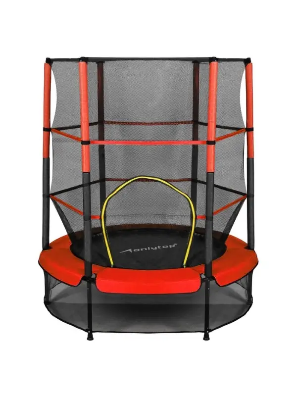 Батут ONLYTOP, d=140 см, высота сетки 125 см, красный