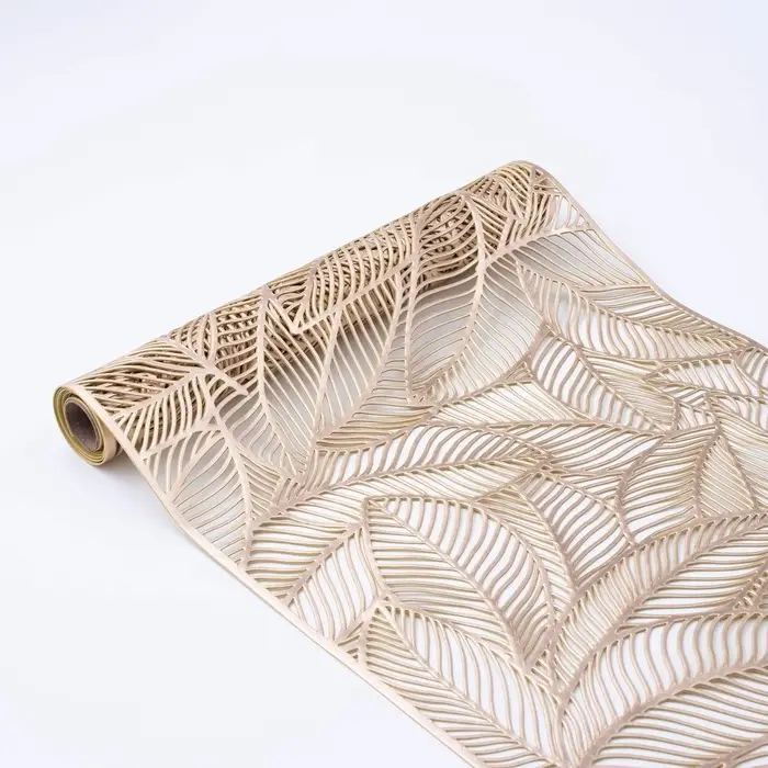 Дорожка на стол Доляна &laquo;Листопад&raquo;, 30&times;150 см, золотая