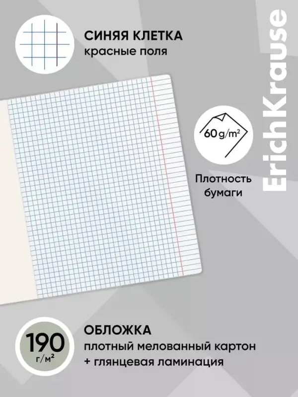 Тетрадь 48 листов в клетку ErichKrause Friends, МИКС
