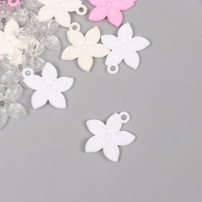 Декор для творчества пластик Декор для творчества пластик "Пятилистник" МИКС набор 20 гр 3х2,6х0,3 см