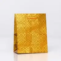 Пакет подарочный, фольгированный, «Золото» 14×11×5 см.