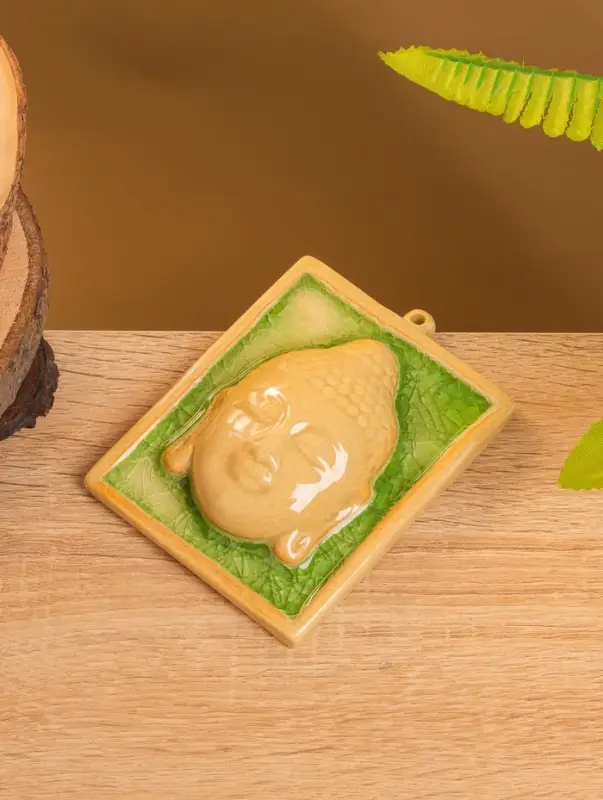 Подставка под благовония «Будда», 11×9×3 см, керамика, зелёно-коричневая Подставка под благовония «Будда», 11×9×3 см, керамика, зелёно-коричневая