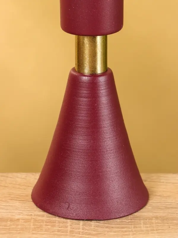 Подсвечник на 1 свечу текстурный "Баклажановый" 10,5х10,5х19,5 см