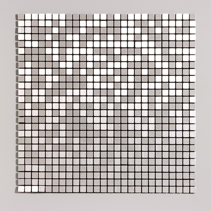 Панель самоклеящаяся 30*30см мозаика клетка серебристая Панель самоклеящаяся 30*30см мозаика клетка серебристая