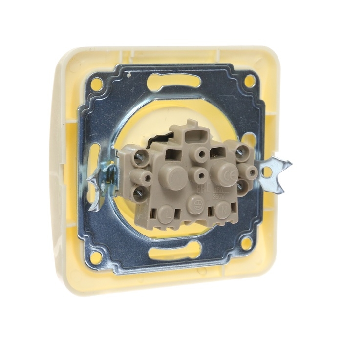 Розетка одноместная Luazon Lighting  Розетка одноместная Luazon Lighting "Орион", 10 А, скрытая, без з/к, бежевая