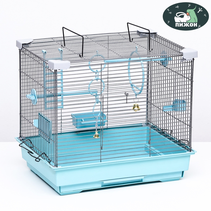 Клетка для птиц Клетка для птиц "Пижон" №100, разборная, 42 х 30 х 37см (укомплект.) бирюзовая