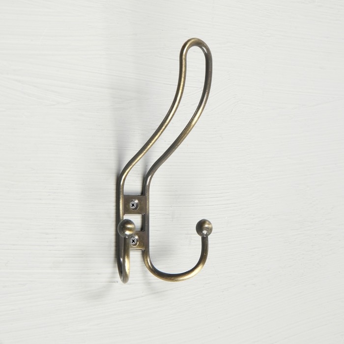 Крючок мебельный ТУНДРА TKT002, трехрожковый, бронза Крючок мебельный ТУНДРА TKT002, трехрожковый, бронза