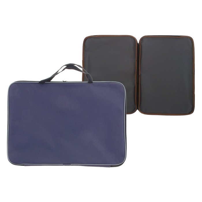 Папка для черчения и рисунков А3, 470 х 350 х 20 мм с ручками, текстильная, факрута  Папка для черчения и рисунков А3, 470 х 350 х 20 мм с ручками, текстильная, факрута "песок" 600D, Стандарт Calligrata серая