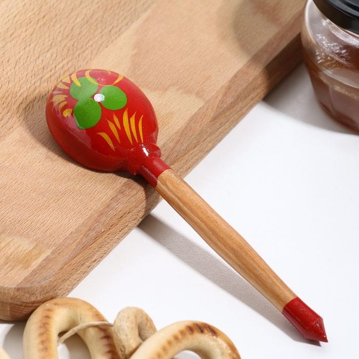 Ложка деревянная «Красная», чайная, хохлома Ложка деревянная «Красная», чайная, хохлома