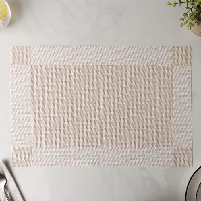 Салфетка сервировочная на стол Доляна «Шахматы», 45×30 см, цвет бежевый Салфетка сервировочная на стол Доляна «Шахматы», 45×30 см, цвет бежевый