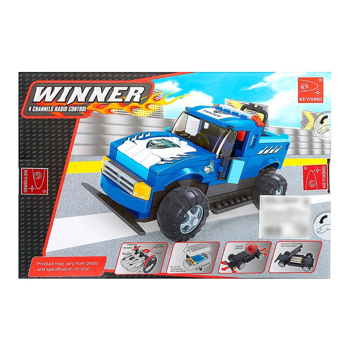 Конструктор полицейский внедорожник KEYIXING Winner, на радиоуправлении, 236 деталей, 6+ Конструктор полицейский внедорожник KEYIXING Winner, на радиоуправлении, 236 деталей, 6+