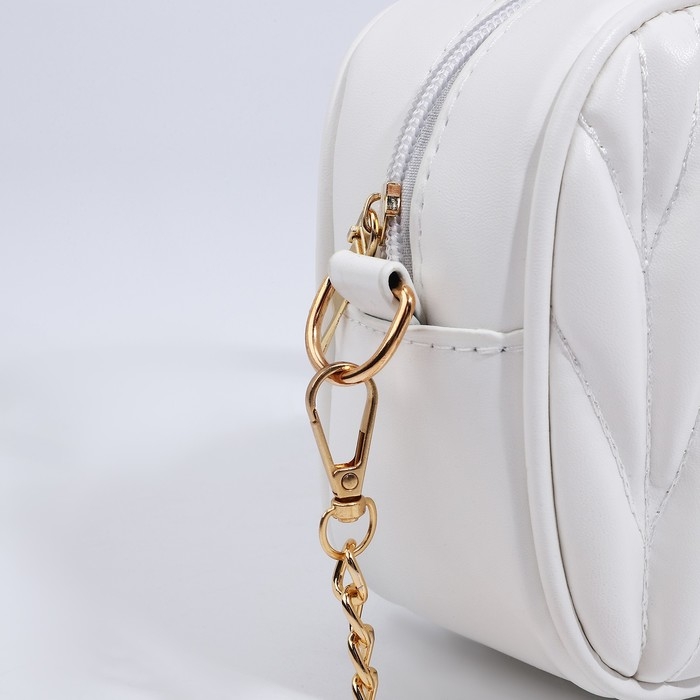 Сумка женская на молнии, цвет белый