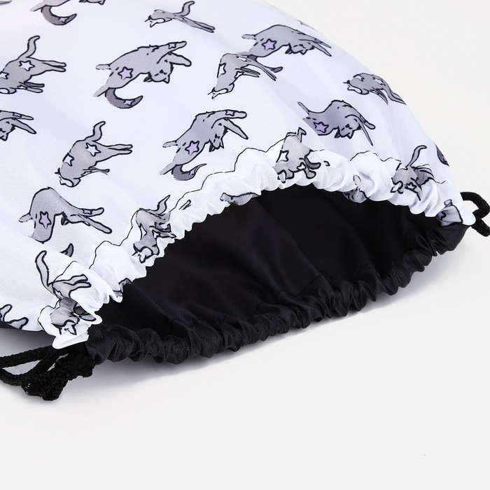 Мешок для обуви на шнурке, цвет белый/серый Мешок для обуви на шнурке, цвет белый/серый