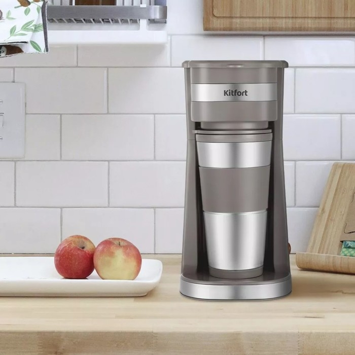 Кофеварка Kitfort KT-7316, капельная, 750 Вт, 0,42 л, серая Кофеварка Kitfort KT-7316, капельная, 750 Вт, 0,42 л, серая