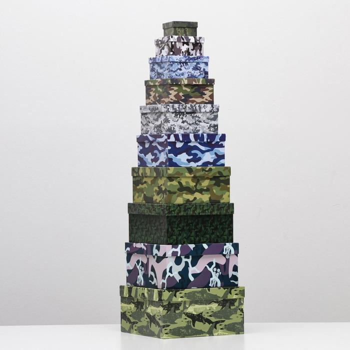 Набор коробок 10 в 1 Набор коробок 10 в 1 "Милитари 2", 25,5 х 25,5 х 13 - 7 х 7 х 4 см