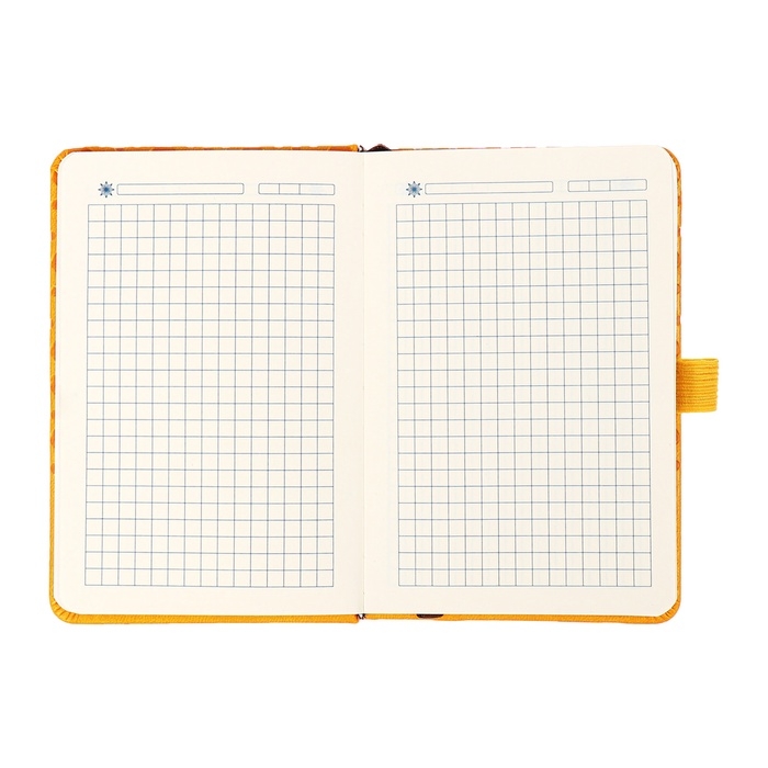 Ежедневник недатированный, формат А6, 100 листов, в клетку, обложка кожзам, на резинке, жёлтый Ежедневник недатированный, формат А6, 100 листов, в клетку, обложка кожзам, на резинке, жёлтый