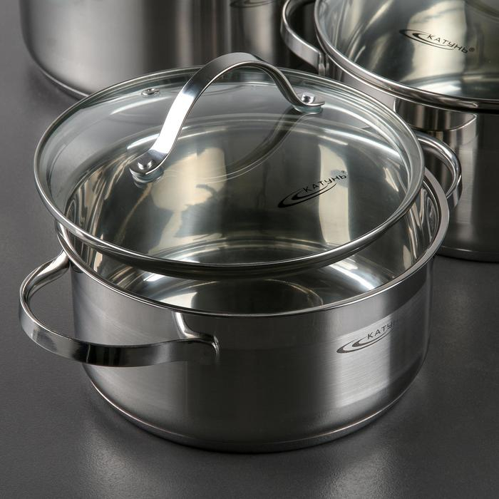 Набор кастрюль «Альта», 3 предмета: 2,2 л, 3,2 л, 4,2 л,капсульное дно, индукция Набор кастрюль «Альта», 3 предмета: 2,2 л, 3,2 л, 4,2 л,капсульное дно, индукция