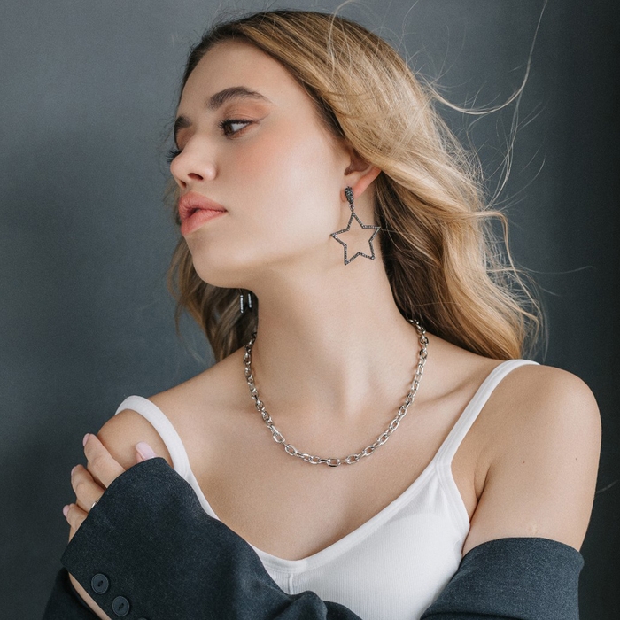 Колье «Цепь голден» плетёнка, цвет глянцевое серебро, 45 см Колье «Цепь голден» плетёнка, цвет глянцевое серебро, 45 см