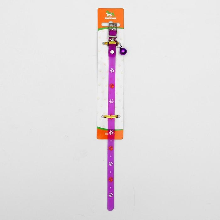 Ошейник из морозостойкого мягкого пластика Ошейник из морозостойкого мягкого пластика "Лапки", 28, 5 х 1 см, микс цветов