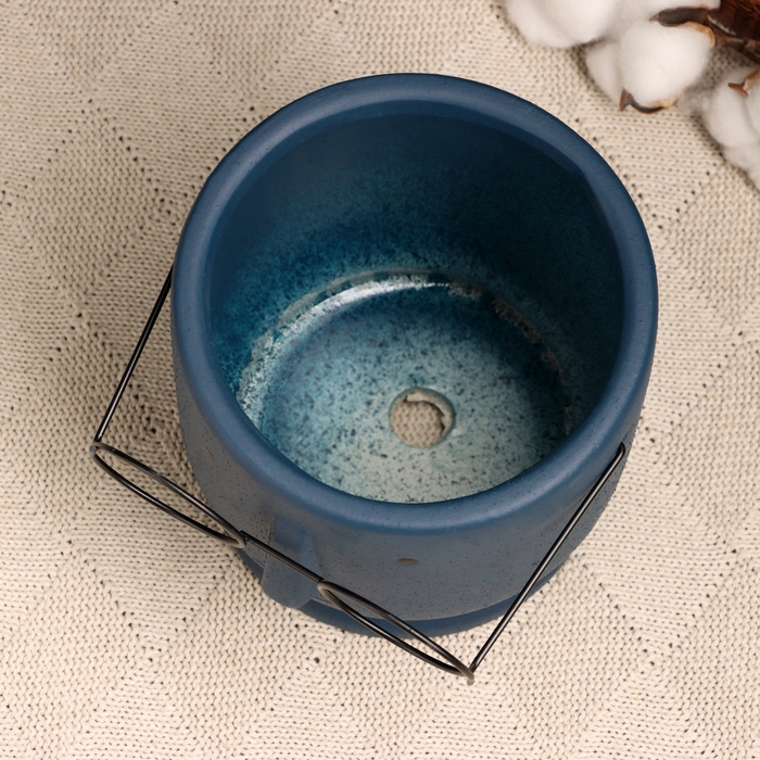 Кашпо  Кашпо "Горшок который выжил" 14х14х13см, синее