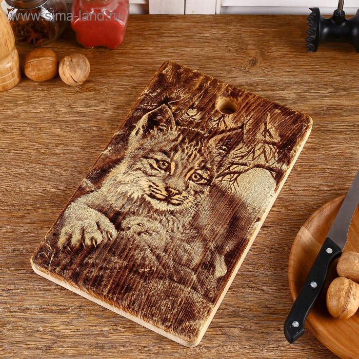 Доска из массива кедра «Рысь», прямоугольная, 18 × 28 см Доска из массива кедра «Рысь», прямоугольная, 18 × 28 см