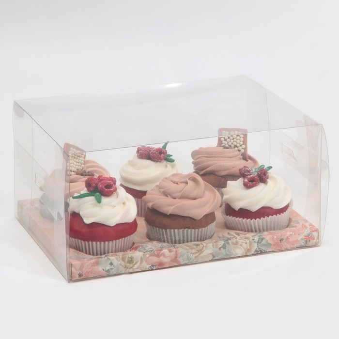 Коробка для капкейка «Зимние цветы», 23 х 16 х 11.5 см, Новый год Коробка для капкейка «Зимние цветы», 23 х 16 х 11.5 см, Новый год