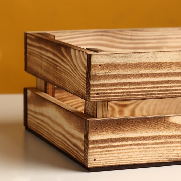 Набор ящиков деревянных  Набор ящиков деревянных "3 в 1" (30,5х18,5х10; 26х16х9,5; 21х13х9) см обожженный