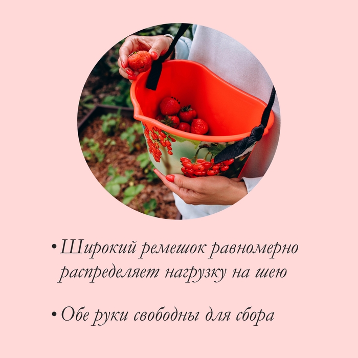 Ёмкость для сбора ягод, 3 л, «Красная смородина», красная