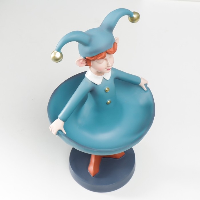Сувенир полистоун подставка  Сувенир полистоун подставка "Малыш в костюме скомороха" голубой 32х18,5х18,5 см