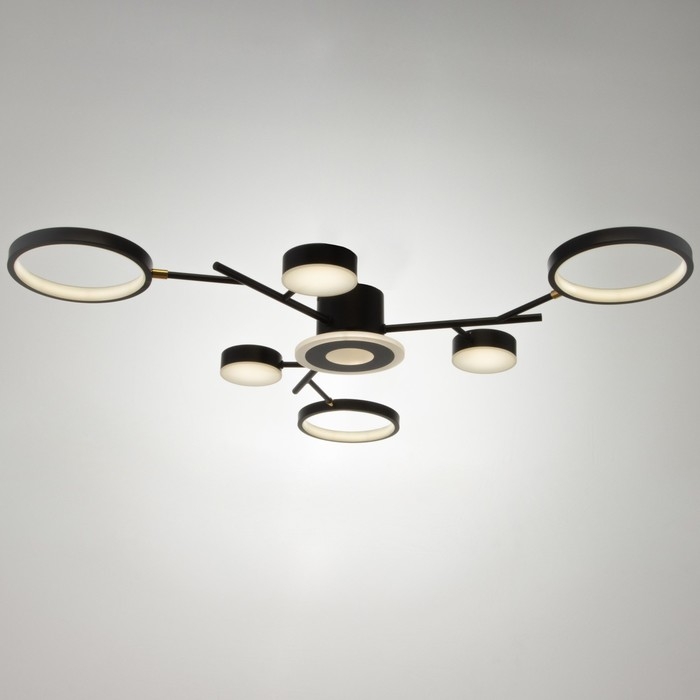 Люстра с ПДУ 2300/7BK LED 150Вт 3000-6000К черный 75х75х9 см BayerLux