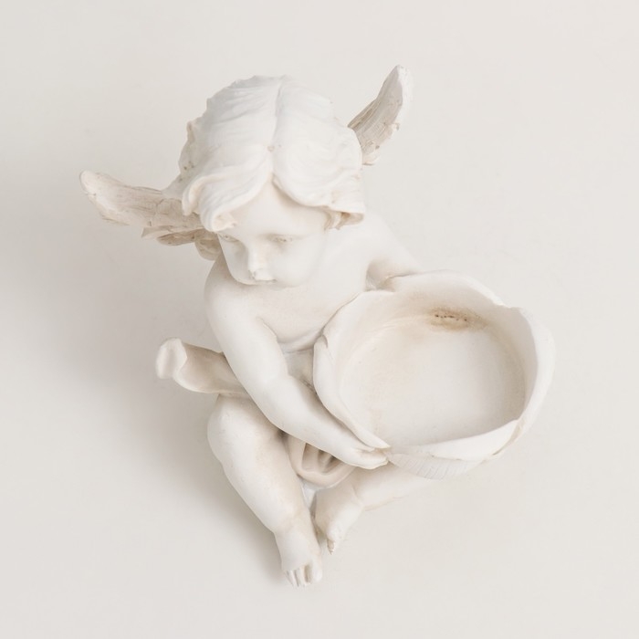 Сувенир полистоун подсвечник Сувенир полистоун подсвечник "Ангелочек с цветком" МИКС 10х8,2х9,2 см