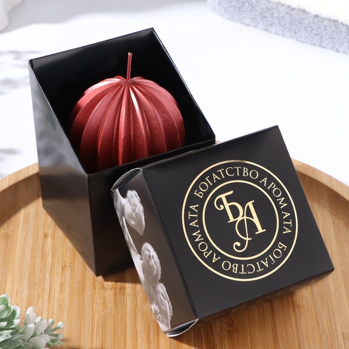 Свеча фигурная  Свеча фигурная "Шар граненый", 6,5х6,5 см, красный, в коробке