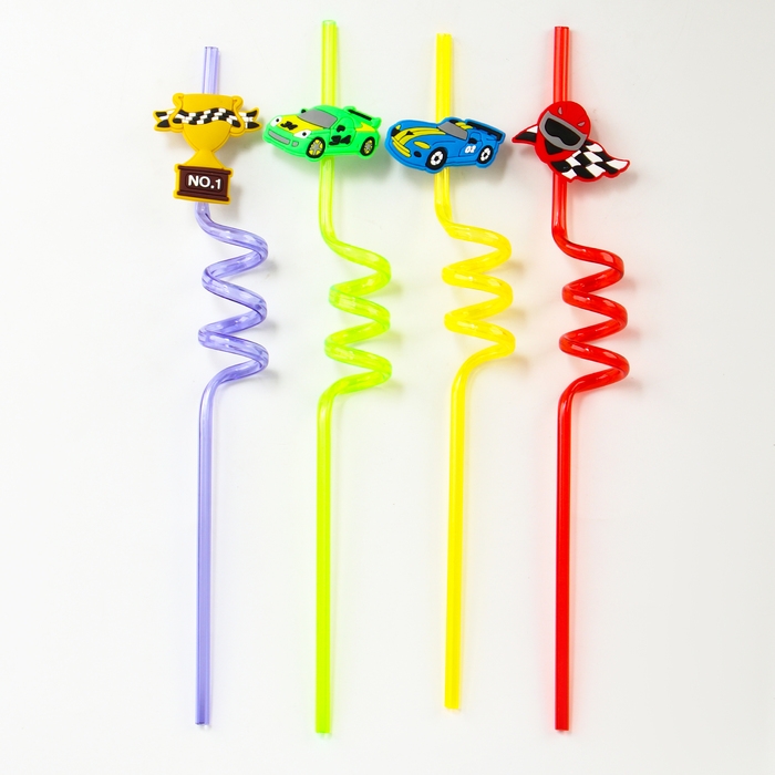 Трубочки для коктейля «Тачки», набор 4 шт. Трубочки для коктейля «Тачки», набор 4 шт.