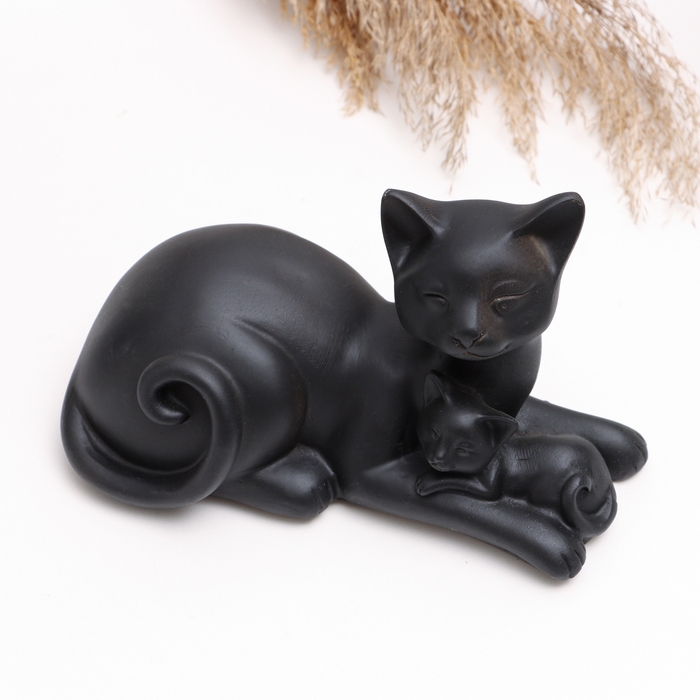 Фигура Фигура "Котики лежат" черные, 18х10х12см