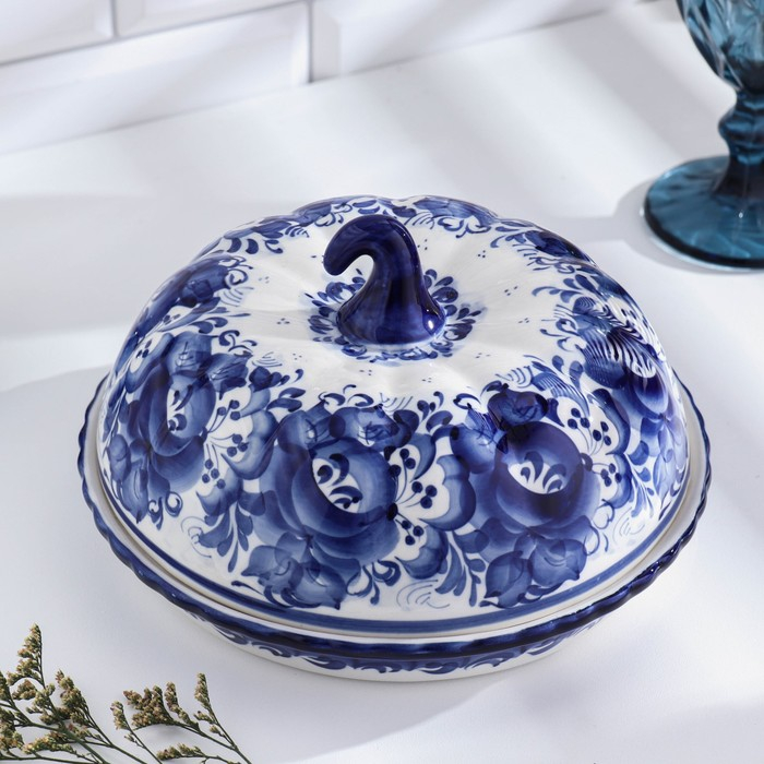 Блюдо «Блинница Тыква», гжель Блюдо «Блинница Тыква», гжель